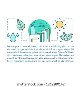 Ecological issues concept linear illustration. Environment protection. Pollution. Article, brochure, magazine page layout with text boxes. Green industry. Print design. Vector isolated outline drawing