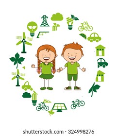 ecological kids design, vector illustration eps10 graphic 