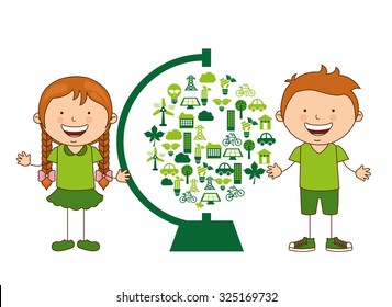 ecological kids design, vector illustration eps10 graphic 