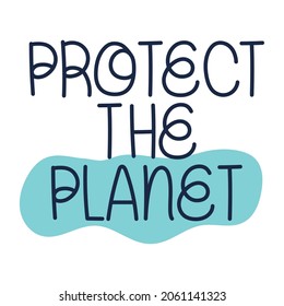ecological lettering design over white