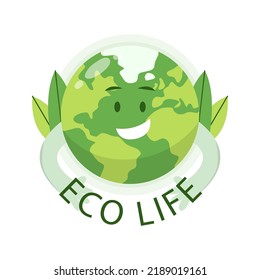 Ecological life. Save the planet from plastic. Vector graphics
