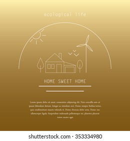 Ecological life set. Made in the style of a flat design.