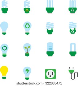 Ecological light bulb flat icon vector illustration
