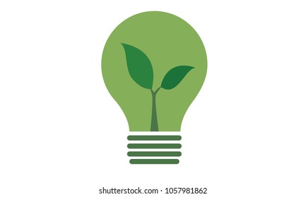 Ecological light bulb icon.
Eco friendly waving light bulb, energy saving concept, vector illustration
