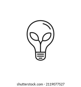 Symbol für ökologische Glühbirne. Hochwertige schwarze Vektorgrafik.