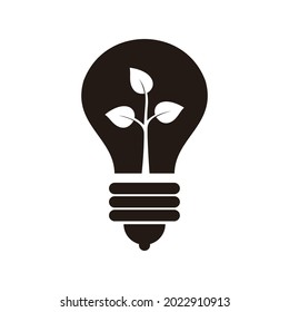 Icono de la bombilla ecológica sobre fondo blanco