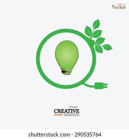 Ecological light bulb.eco lamp.vector illustration.