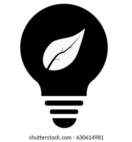 Ecological lightbulb icon. Ecological lightbulb on white background.