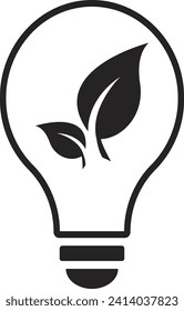 Ecological lightbulb icon stock illustration flat design