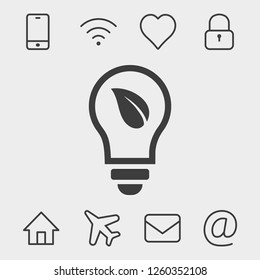 Ecological lightbulb icon stock vector illustration flat design