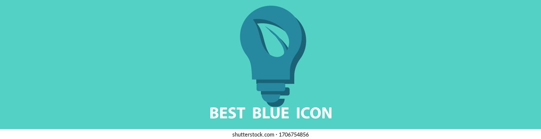 Iluminación de bombilla ecológica Icono stock ilustración vectorial diseño plano.