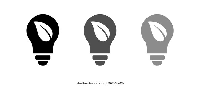 Ecological lightbulb icon stock vector illustration flat design.
