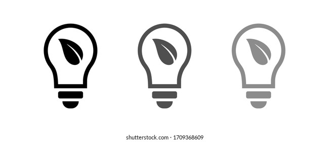 Ecological lightbulb icon stock vector illustration flat design.