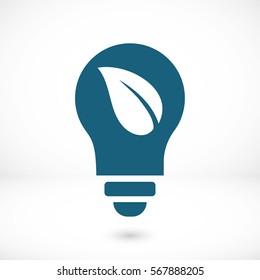 Ecological lightbulb icon stock vector illustration flat design