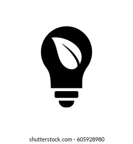 Ecological lightbulb icon stock vector illustration flat design