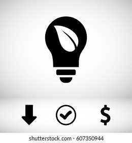 Ecological lightbulb icon stock vector illustration flat design