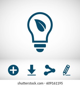 Ecological lightbulb icon stock vector illustration flat design