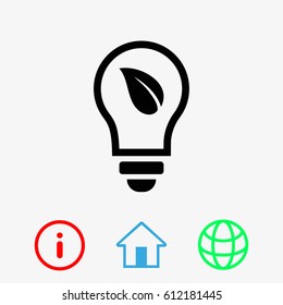 Ecological lightbulb icon stock vector illustration flat design