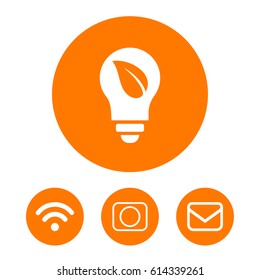 Ecological lightbulb icon stock vector illustration flat design