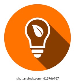 Ecological lightbulb icon stock vector illustration flat design