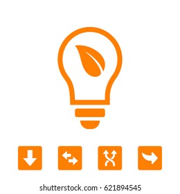 Ecological lightbulb icon stock vector illustration flat design