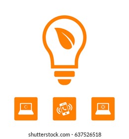 Ecological lightbulb icon stock vector illustration flat design