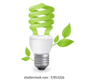ecological lightbulb icon in vector format