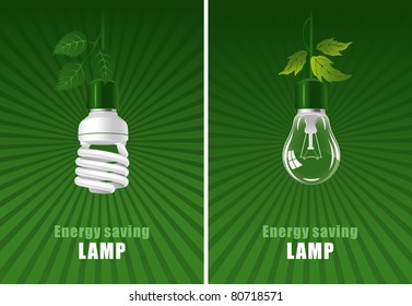 Lámparas ecológicas. Ilustración conceptual.
