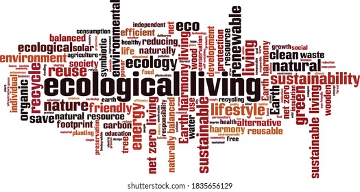 Ecological living word cloud concept. Collage made of words about ecological living. Vector illustration