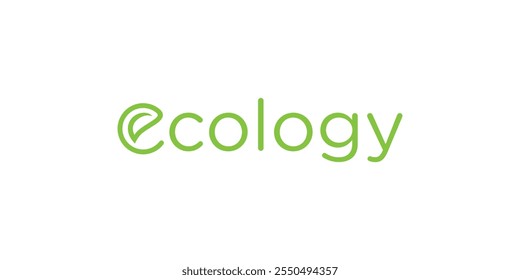 Ecological logo, leaf logo on letter E, leaf neutral logo