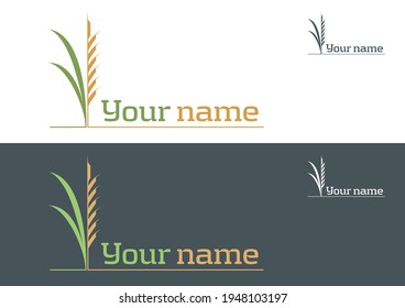 "Ecological" logo with sprout and ear of wheat