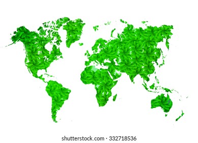 ecological map world leaves texture background