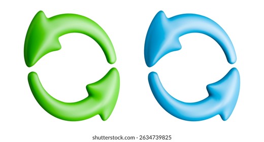 Ecological multicolored recycling symbols vector 3d illustration