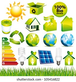 Ecological and nature icons set II. Vector collection.