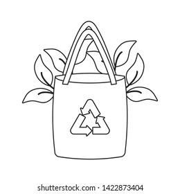 ecological paper bag with leaves