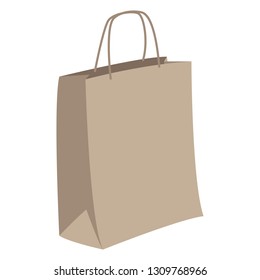 ecological paper bag, , vector illustration, flat style