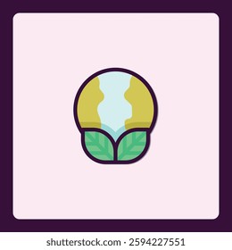 Ecological planet concept icon showcasing conservation and renewable energy
