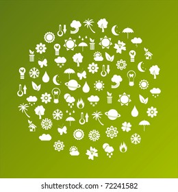 ecological planet made of icons