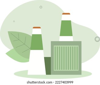 Ecological plant.Green energy and environment concept. vector illustration.