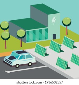 ecological power building and car