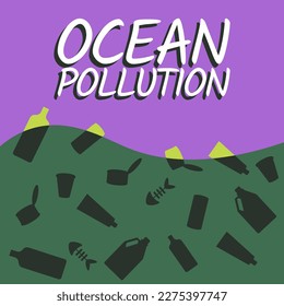 Ecological problem. Planet Earth is full of rubbish. Save the planet. Earth Day. Restoration of the ecology of the planet. Garbage in the ocean. Water pollution. plastic in water. Waste in the ocean