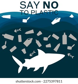 Ecological problem. Planet Earth is full of rubbish. Save the planet. Earth Day. Restoration of the ecology of the planet. Garbage in the ocean. Water pollution. plastic in water. Waste in the ocean