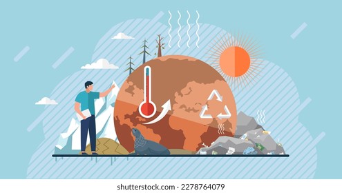 Ecological problem. Planet Earth is full of rubbish. Save the planet. Earth Day. Restoration of ecology of the planet. Toxic waste. Emissions from factories. Changing of the climate. Waste pollution