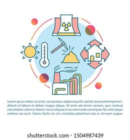 Ecological problems article page vector template. Human influence on ecology. Brochure, magazine, booklet design element with linear icons. Print design. Concept illustrations with text