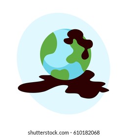 Ecological problems environmental oil pollution of water earth vector