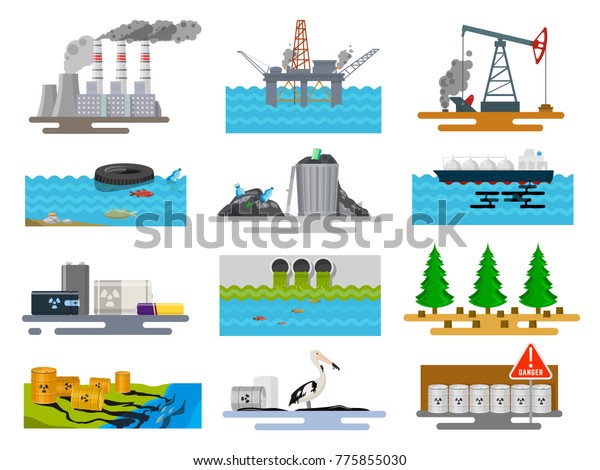 Ecological Problems Nature Harmful Effects Human Stock Vector (Royalty ...