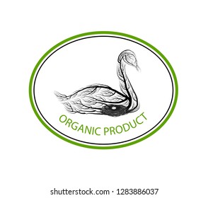 ecological product concept, goose like tree on white background, green eco product idea, eco production, vector
