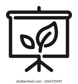 Ecological product presentation icon. Line style