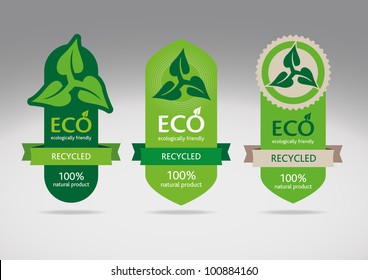 Ecological recycle labels - logo vector icons