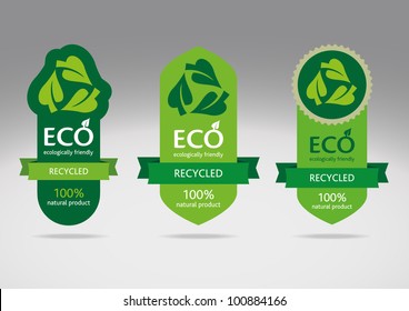 Ecological Recycle Labels - Logo Vector Icons